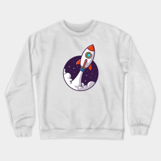 Rocket Launching Cartoon Crewneck Sweatshirt